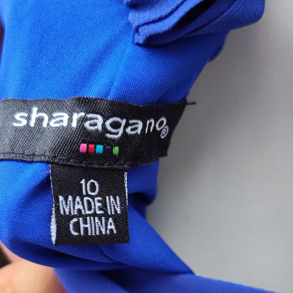 Elegant Blue Sleeveless Dress with Scarf Tie - Picture 10 of 12